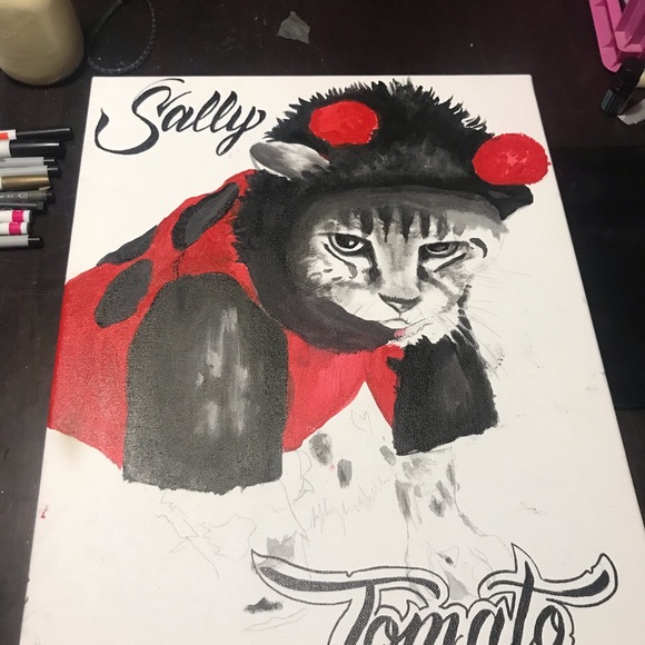 Custom one of a kind oil/spray paint on canvas - Picture 9 of 16